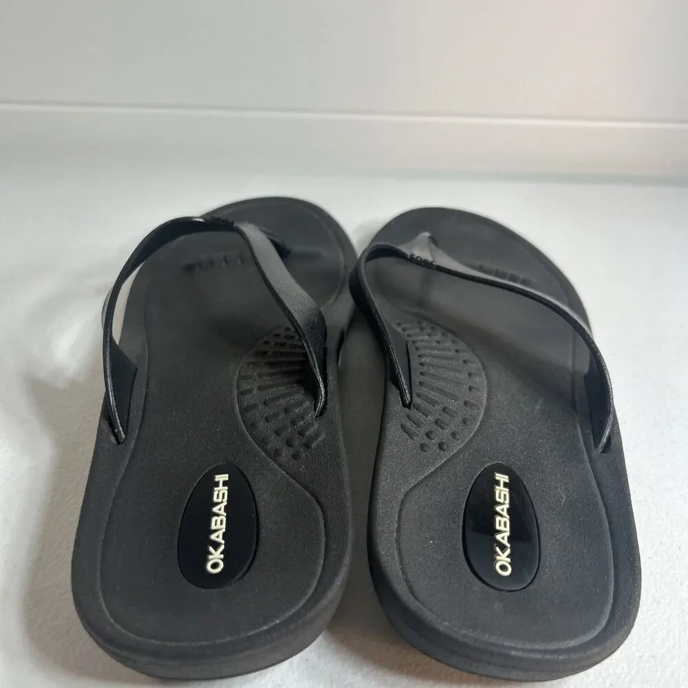 Okabashi Breeze Women’s Sandals Size M Black Flip Flops